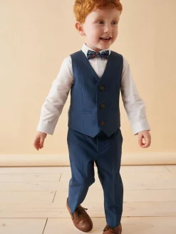Next Blue Waistcoat, Shirt, Trousers & Bowtie Set (3mths-9yrs)^BOY Sets & Co-Ords|Sets & Co-Ords