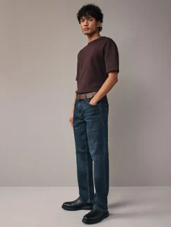 Next Straight Fit Belted Authentic Jeans^ Jeans|Jeans