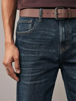 Next Straight Fit Belted Authentic Jeans^ Jeans|Jeans