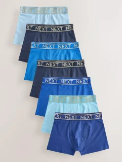 Outlet Next Blue with Gold Waistband Trunks 7 Pack (2-16yrs)