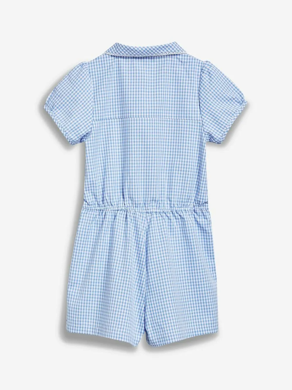 Sale Next Zip Front Cotton Rich Gingham School Playsuit (3-14yrs) Blue