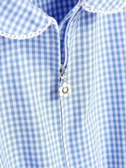 Sale Next Zip Front Cotton Rich Gingham School Playsuit (3-14yrs) Blue