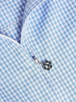 Sale Next Zip Front Cotton Rich Gingham School Playsuit (3-14yrs) Blue