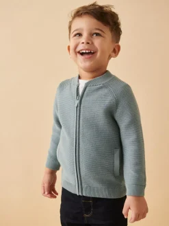 Next Blue Zip Through Cardigan (3mths-7yrs)^BOY Knitwear|Knitwear