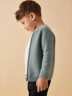 Next Blue Zip Through Cardigan (3mths-7yrs)^BOY Knitwear|Knitwear