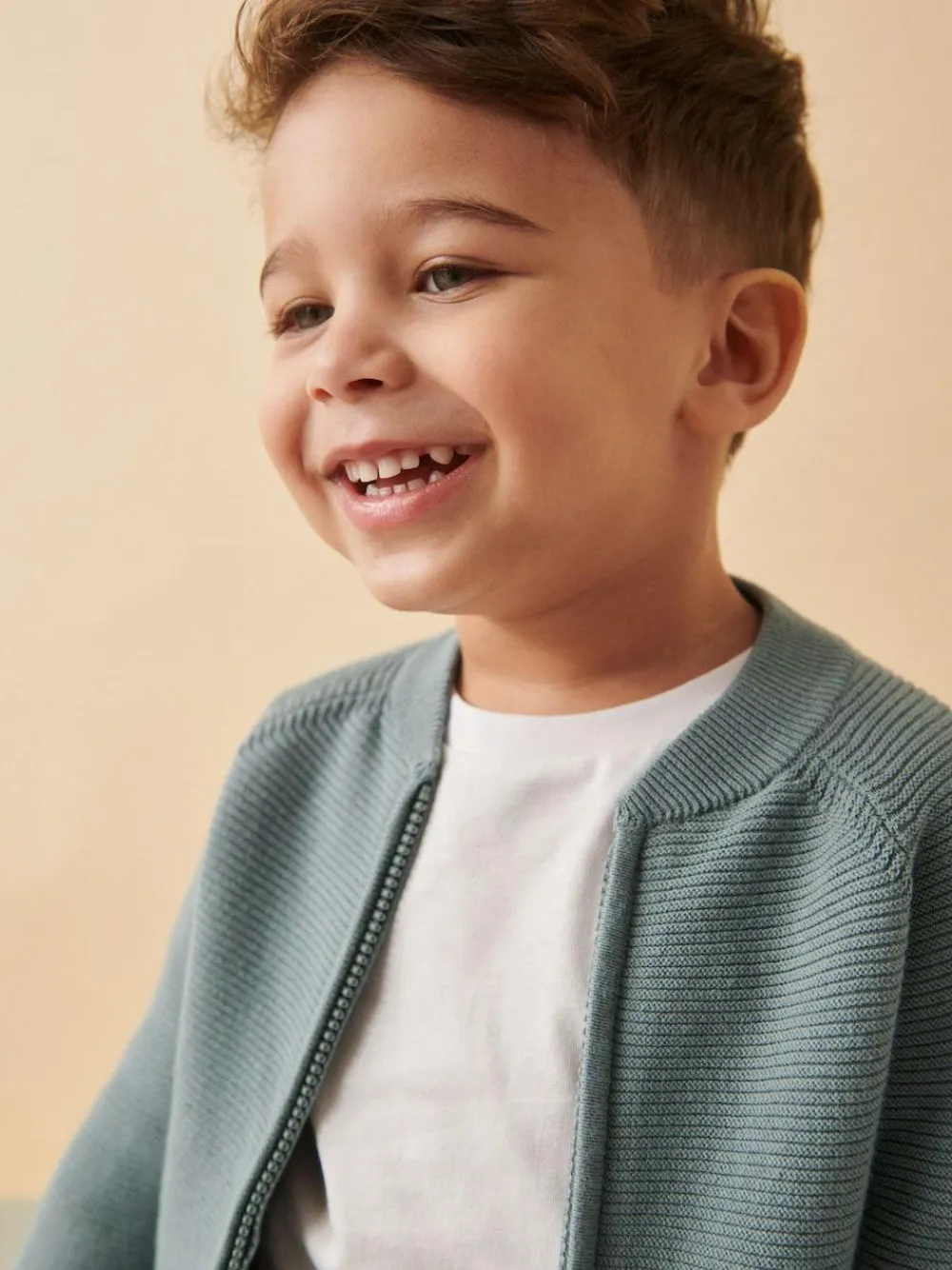 Next Blue Zip Through Cardigan (3mths-7yrs)^BOY Knitwear|Knitwear