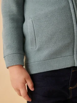 Next Blue Zip Through Cardigan (3mths-7yrs)^BOY Knitwear|Knitwear