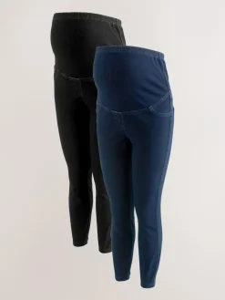 Hot Next Blue/Black Maternity Denim Jeggings 2 Pack
