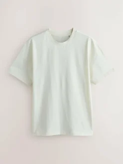 Clearance Next Blue/Black/Orange/Green/Grey/Ecru White Regular Fit Essential Cotton T-Shirts 6 Pack