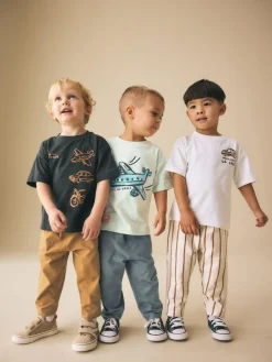 Next Short Sleeve T-Shirts & Joggers Set 3 Pack (3mths-7yrs)^BOY Shorts|Tops