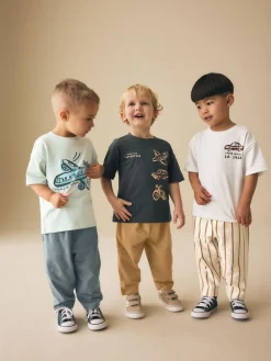 Next Short Sleeve T-Shirts & Joggers Set 3 Pack (3mths-7yrs)^BOY Shorts|Tops