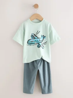 Next Short Sleeve T-Shirts & Joggers Set 3 Pack (3mths-7yrs)^BOY Shorts|Tops