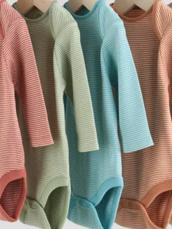 Sale Next Baby Long Sleeve Bodysuits 5 Pack Blue/Brown