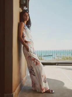 Next Pull On Wide Leg Trousers With Linen^Women Pants