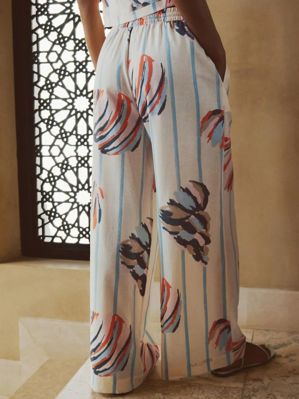 Next Pull On Wide Leg Trousers With Linen^Women Pants