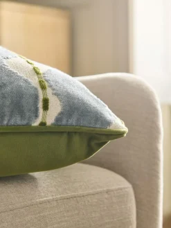 Next Blue/Green 40 x 59cm Cut Velvet Wiggle Cushion^ Cushions & Throws