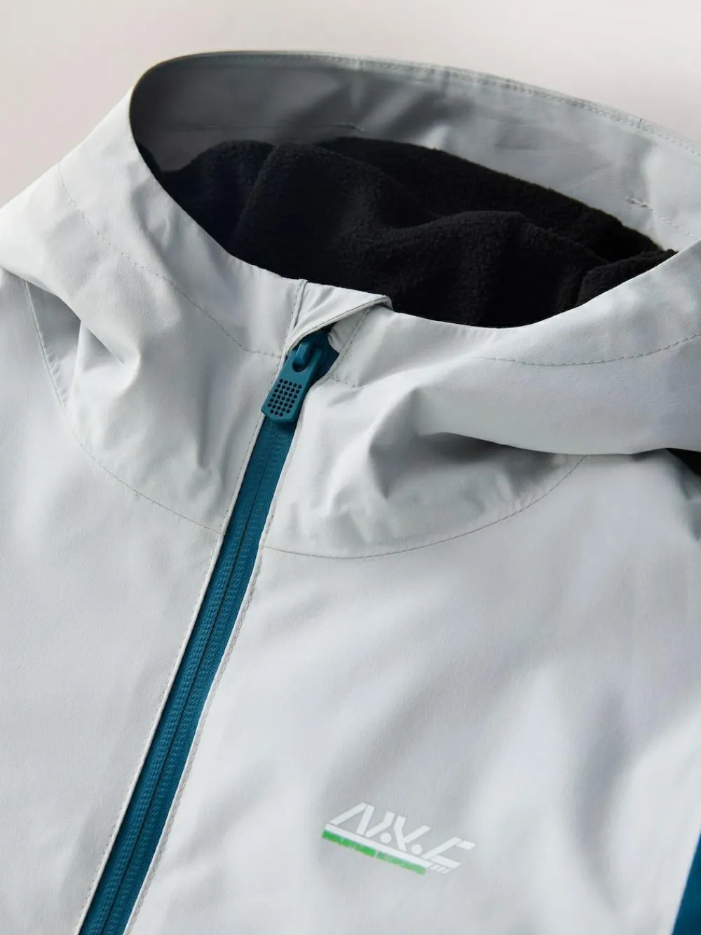 Discount Next Blue/Green Colour Block Waterproof Fleece Lined Hooded Jacket (3-16yrs)