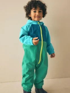 Next Blue/Green Colourblock Puddlesuit (3mths-7yrs)