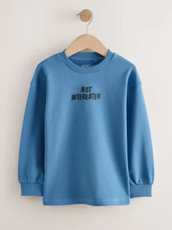 Next Relaxed Fit Long Sleeve Heavyweight T-Shirts 3 Pack (3-16yrs)^BOY Tops|T-Shirts