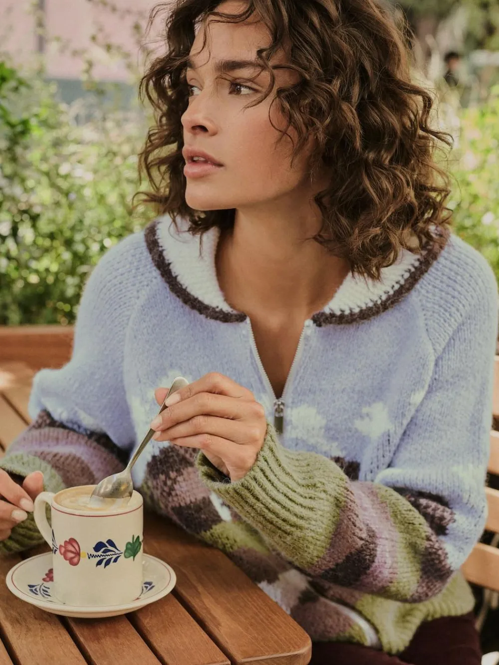 Next Blue/Green Landscape Scene Zip Cardigan^Women Knitwear|Knitwear