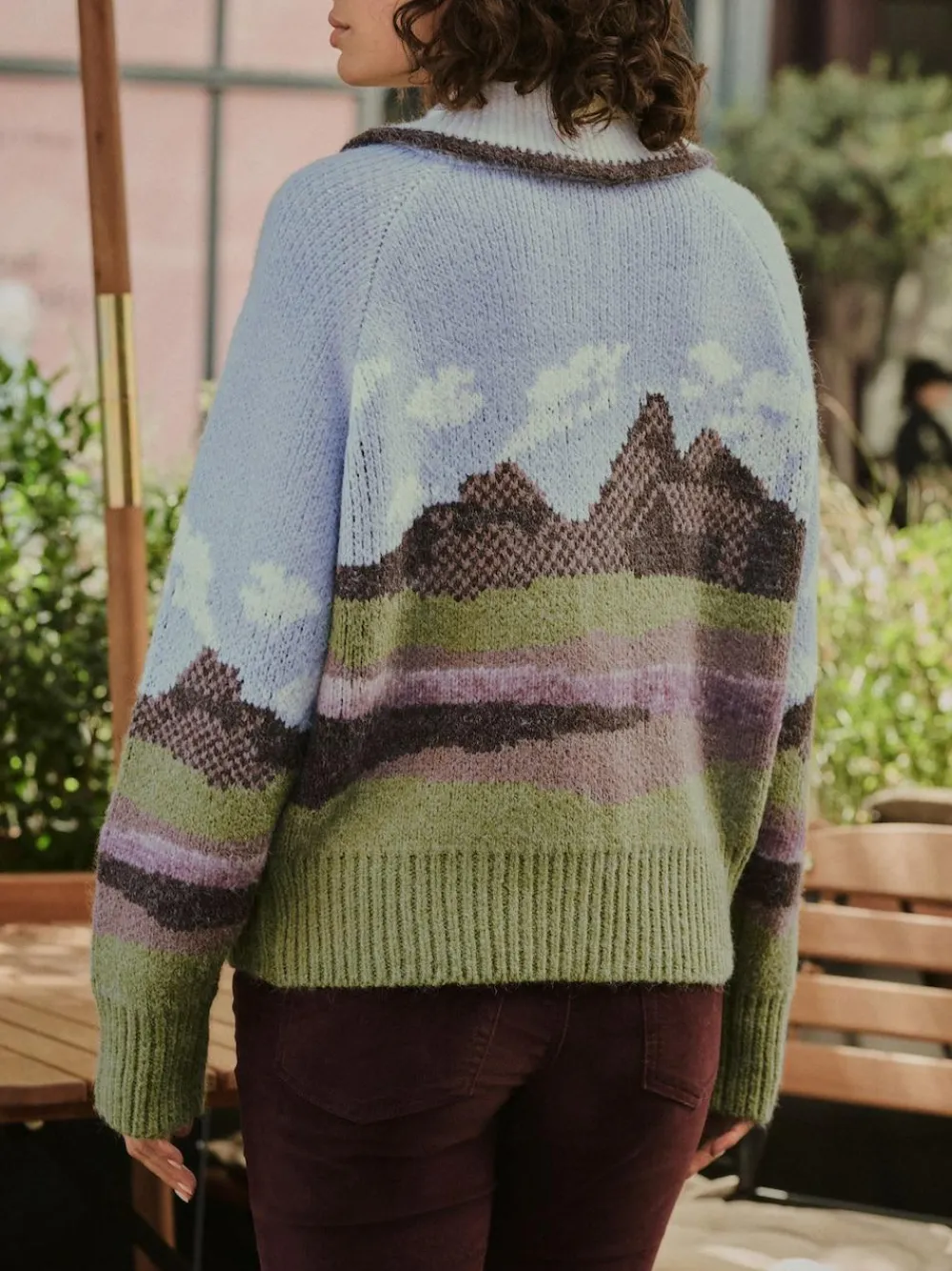 Next Blue/Green Landscape Scene Zip Cardigan^Women Knitwear|Knitwear