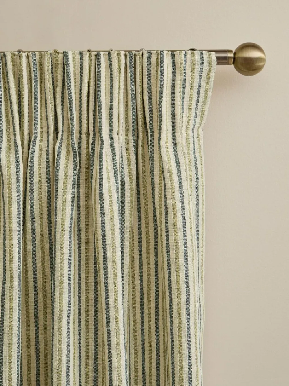 Online Next Blue/Green Stripe Pencil Pleat Curtains