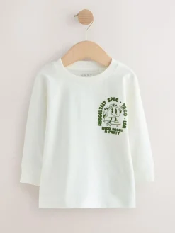 Sale Next Blue/Green Taco Long Sleeve Graphic Print T-Shirts 3 Pack (3mths-7yrs)