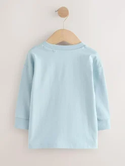 Sale Next Blue/Green Taco Long Sleeve Graphic Print T-Shirts 3 Pack (3mths-7yrs)