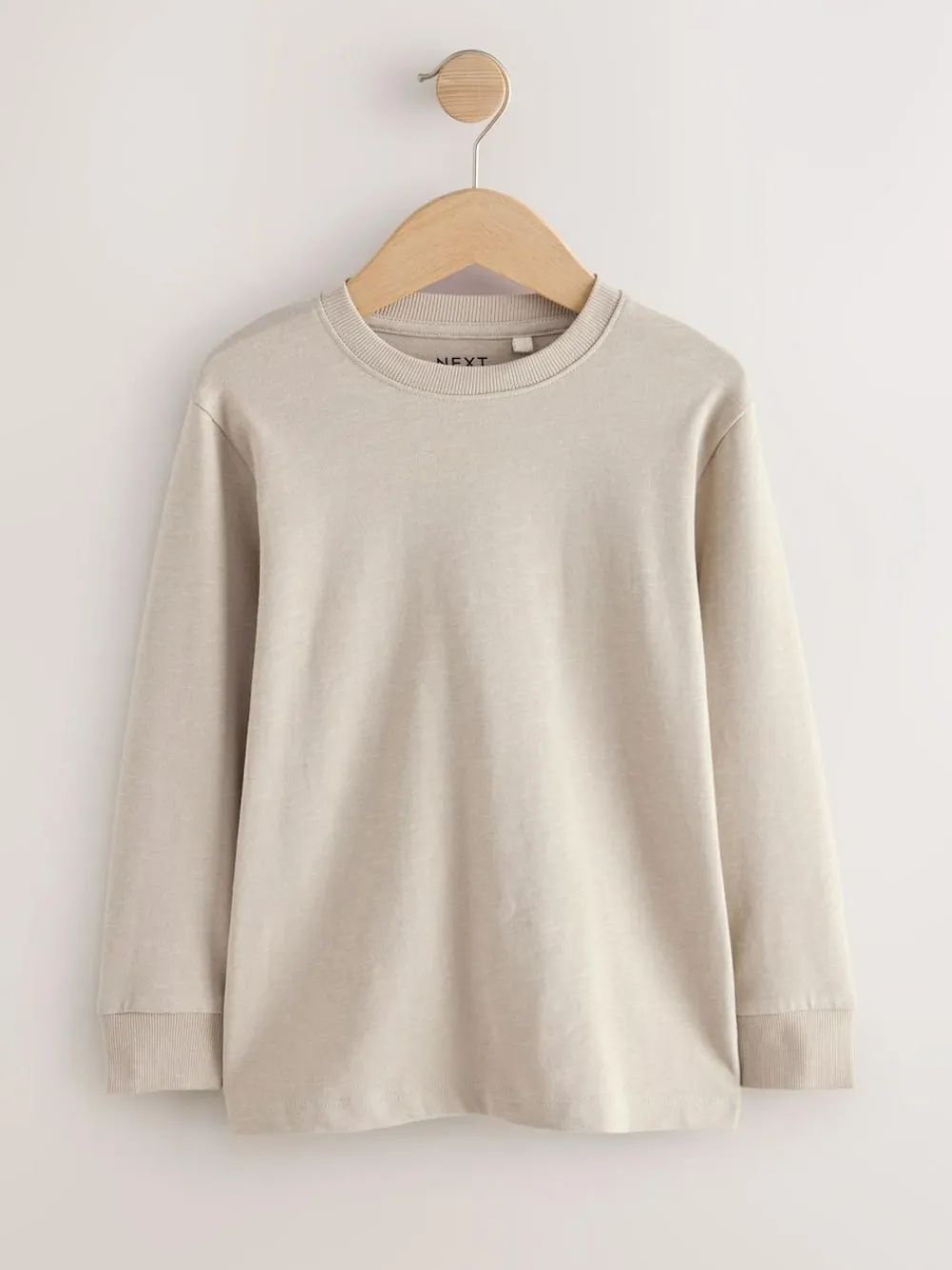 Online Next Plain Long Sleeve Cosy T-Shirts 4 Pack (3-16yrs) Blue/Green/Grey/Stone