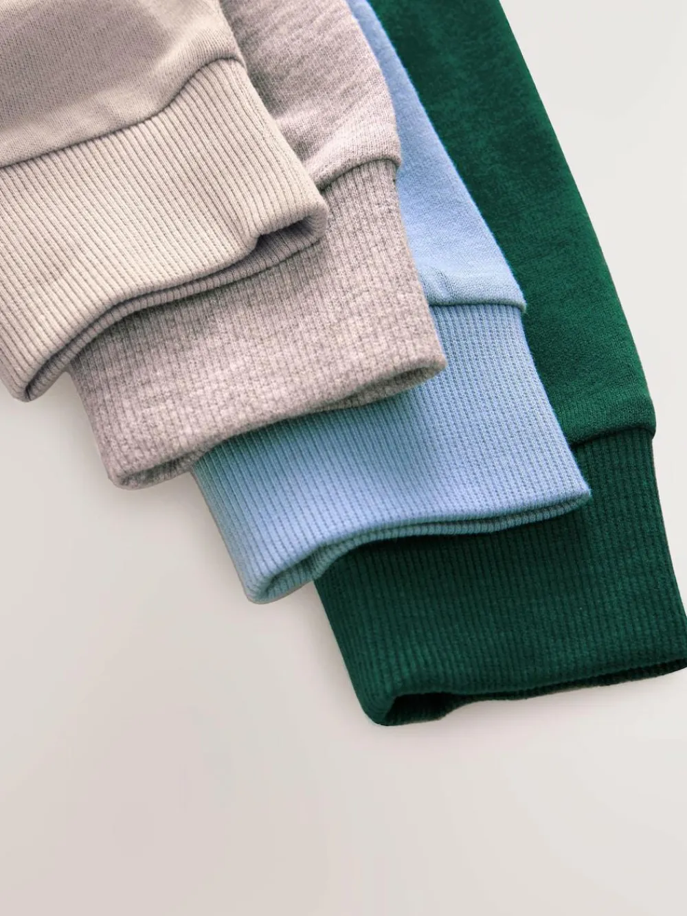 Online Next Plain Long Sleeve Cosy T-Shirts 4 Pack (3-16yrs) Blue/Green/Grey/Stone