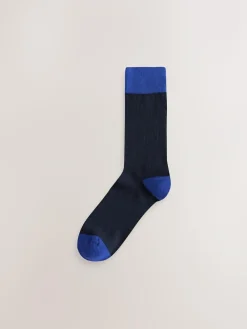 Next Blue/Green/Orange Spot 7 Pack Mens Cotton Rich Socks^ Socks|Socks