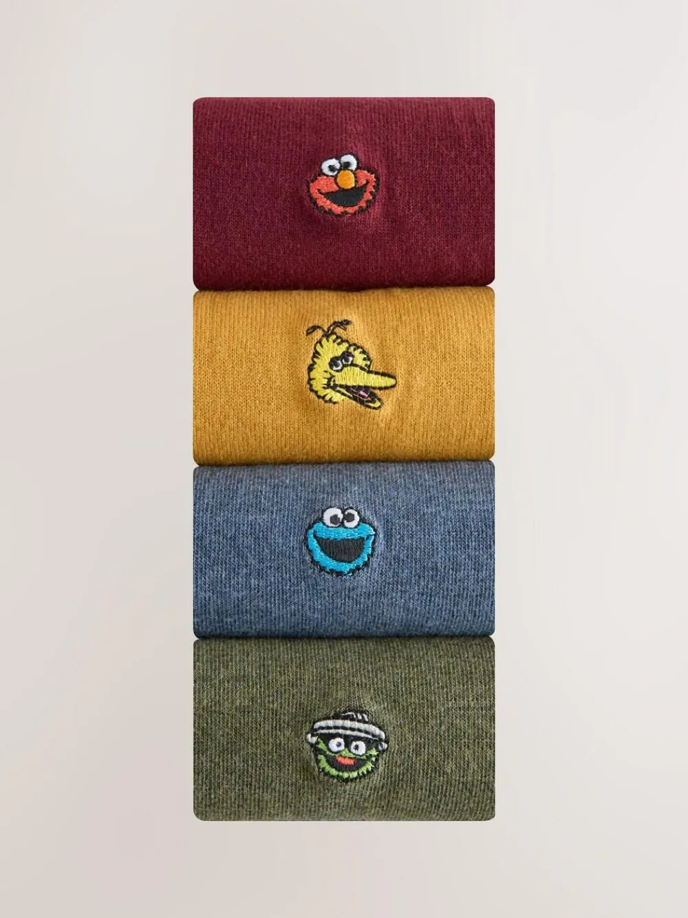 Clearance Next Blue/Green/Red Sesame Street License Embroidered Socks 4 Pack