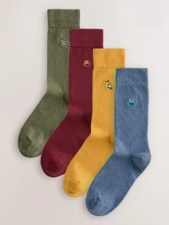 Clearance Next Blue/Green/Red Sesame Street License Embroidered Socks 4 Pack