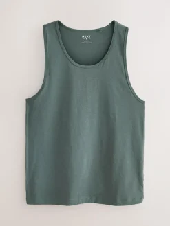 Next 100% Cotton Layering Vests 5 Pack Blue/Grey