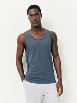 Next 100% Cotton Layering Vests 5 Pack Blue/Grey