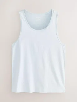 Next 100% Cotton Layering Vests 5 Pack Blue/Grey