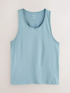 Next 100% Cotton Layering Vests 5 Pack Blue/Grey