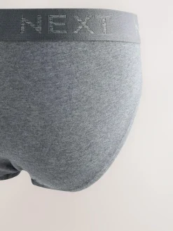 Hot Next 5 Pack Cotton Rich Briefs Blue/Grey