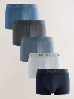 Best Next Blue/Grey Hipster Boxers 5 Pack