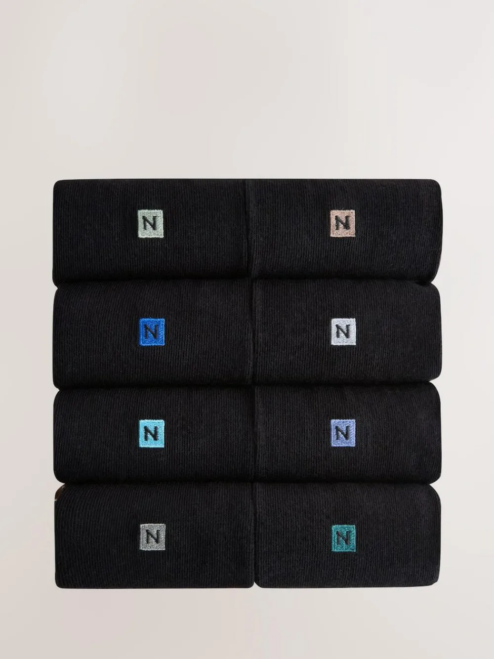 Sale Next Blue/Grey Logo Embroidered Lasting Fresh Socks 8 Pack