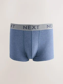 Next Blue/Grey Marl 10 pack Cotton Rich Blend Hipsters Boxers^ Underwear|Underwear