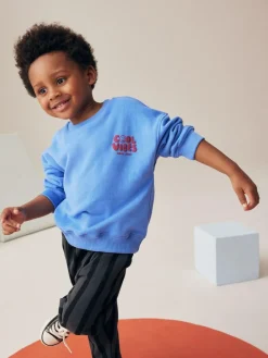 Outlet Next Blue/Grey Single Sweatshirt And Stripe Joggers Set (3mths-7yrs)