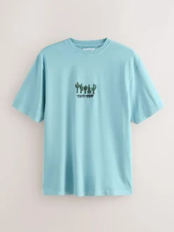 Next Blue/Grey Terry Urban Short Sleeve Jersey Pyjamas Set^ Pyjamas