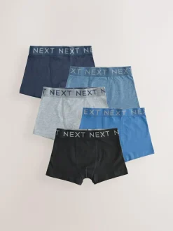 Online Next Blue/Grey Trunks 5 Pack (1.5-16yrs)