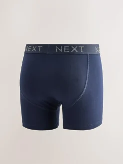Next Blue/Grey/Black 5 Pack A-Front Cotton Rich Boxers^ Underwear|Underwear