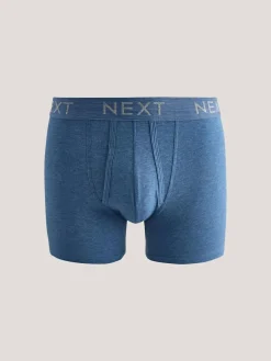 Next Blue/Grey/Black 5 Pack A-Front Cotton Rich Boxers^ Underwear|Underwear
