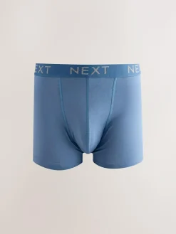 Clearance Next Blue/Grey/Black Cotton Rich Trunk Boxers 10 Pack