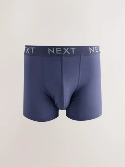 Clearance Next Blue/Grey/Black Cotton Rich Trunk Boxers 10 Pack