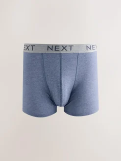 Clearance Next Blue/Grey/Black Cotton Rich Trunk Boxers 10 Pack
