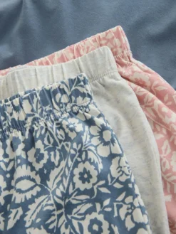 Next Blue/Grey/Pink Floral Short Set Pyjamas 3 Pack^Women Pyjamas|All Night & Lounge